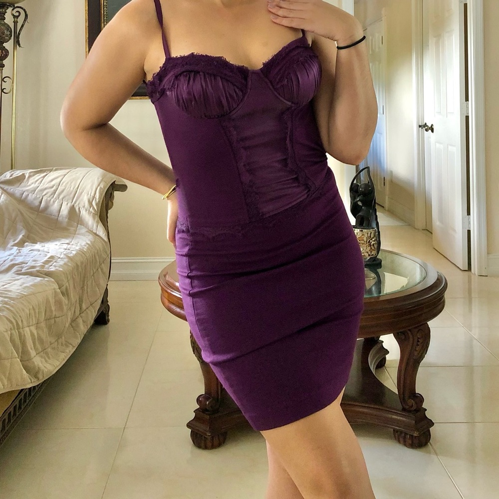 Guess by Marciano Purple Bodycon Bustier Dress